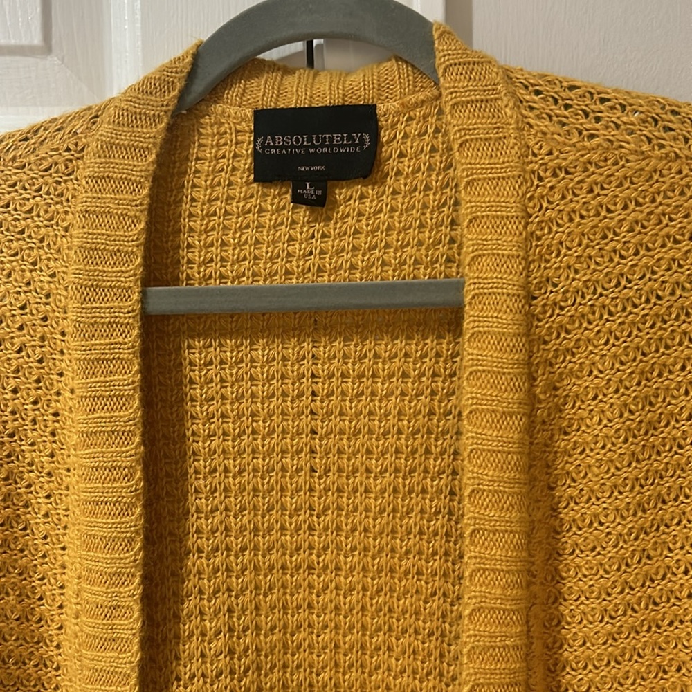 Yellow cardigan